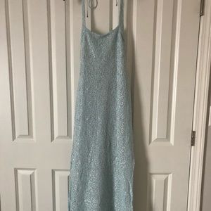 Light Blue Shimmery Prom Dress